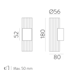 Applique*ACB Applique murale, Modrian 2L, , L5,65cm, H18cm - or