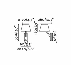 Applique*Faro Applique murale, MOMA-2, , L22cm, H35cm - noir