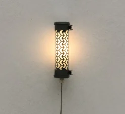 Applique murale, Monceau Nano, noir, E14, 2700K, IP66, Ø7cm, H27cm - Sammode