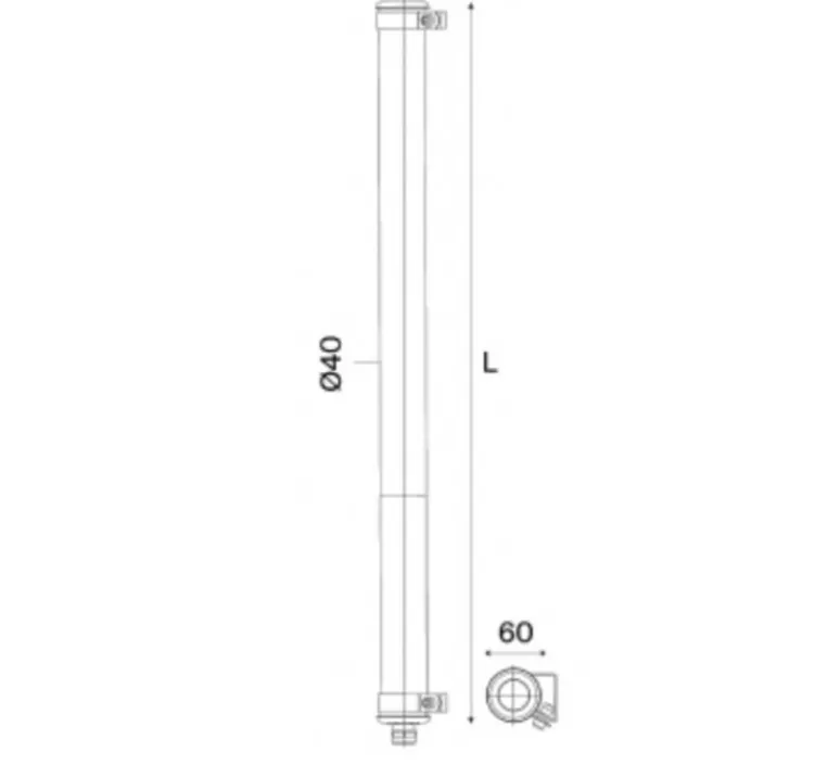 Applique*Sammode Applique murale, Mondrian 70, , IP66, LED, 2700K, 350 lm, Ø6cm, H62,9cm - inox