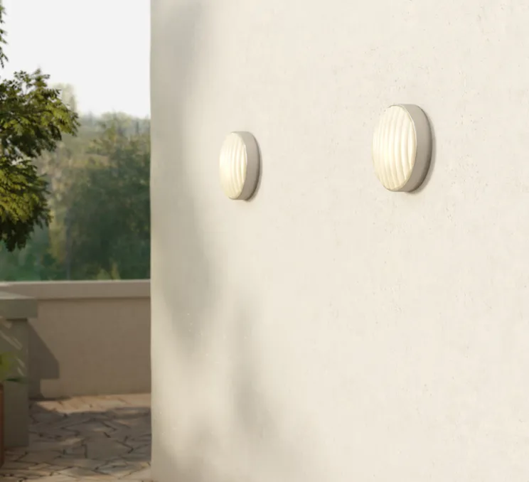 Applique murale, Montreal Round 300 Coastal, acier inoxydable brossé, IP44, L30cm, H30cm - Astro