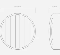 Applique murale, Montreal Round 300 Coastal, acier inoxydable brossé, IP44, L30cm, H30cm - Astro
