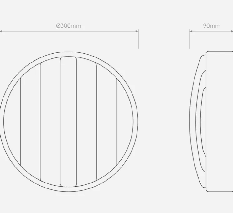 Applique murale, Montreal Round 300 Coastal, acier inoxydable brossé, IP44, L30cm, H30cm - Astro