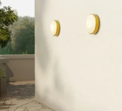 Applique murale, Montreal Round 300 Coastal, laiton brossé PVD, IP44, L30cm, H30cm - Astro