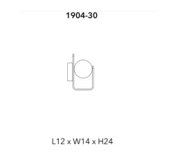 Applique murale, Morsetto, noir et blanc, LED, dim, 1-10V, 3000K, L12cm, H24cm - Penta