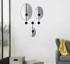 Applique*DesignHeure Applique murale, Moyen Shield, blanc & noir, L26cm, H40cm - blanc & noir