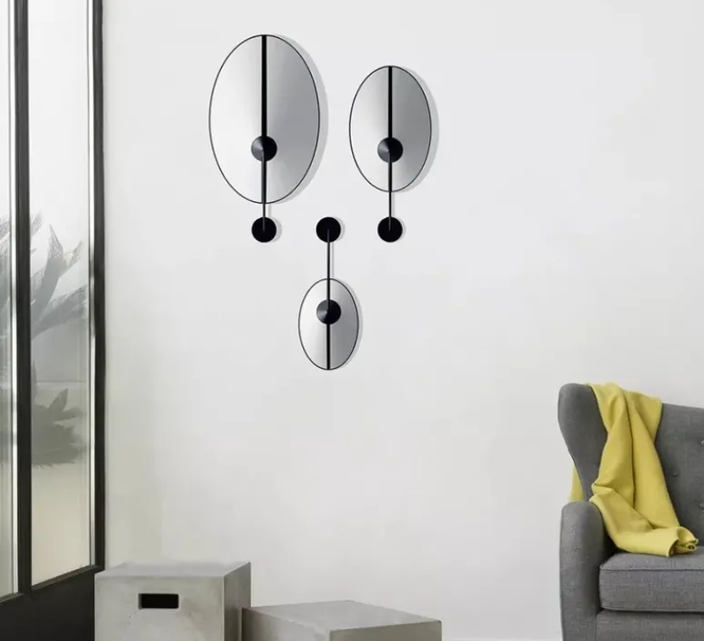 Applique*DesignHeure Applique murale, Moyen Shield, blanc & noir, L26cm, H40cm - blanc & noir