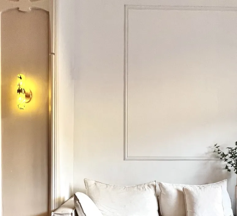 Applique|Lampe*Gong Applique murale, Murano, , L15cm, H33cm - vert, marron