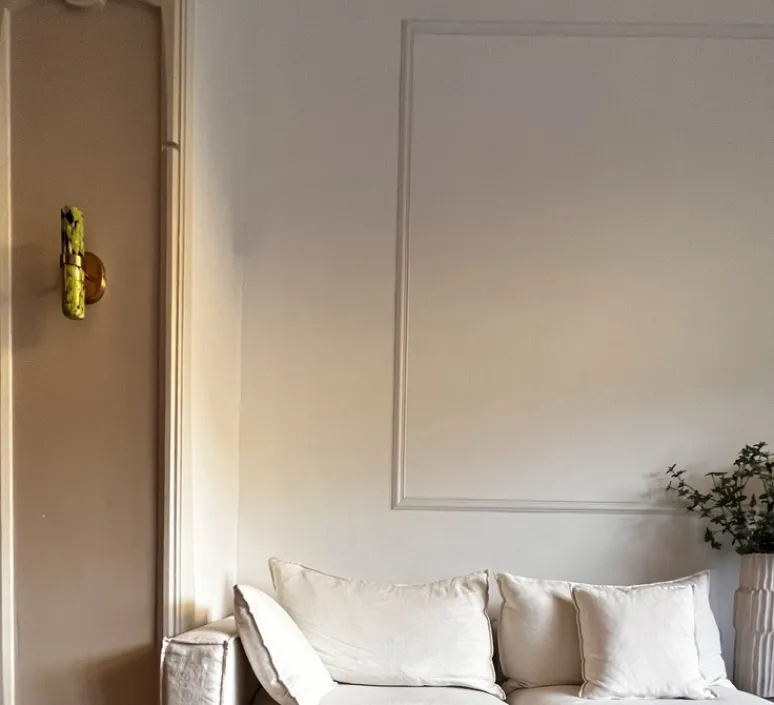 Applique|Lampe*Gong Applique murale, Murano, , L15cm, H33cm - vert, marron