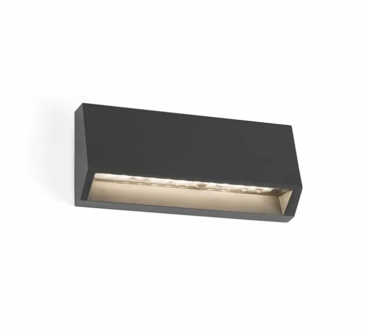 Applique murale, Must 158, gris foncé, IP65, LED, 3000K, 220 lm, L15,8cm, H7cm - Faro