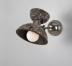 Applique*Mullan Lighting Applique murale, Nakaii, , L20cm, H24cm - argile noir, argent antique