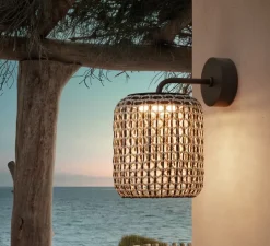 Applique murale, Nans A/02 Outdoor, Brun graphite - Teinte marron, IP66, LED, dim, 2700K, 1450 lm, Ø29cm, H34,4cm - Bover