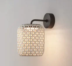 Applique*Bover Applique murale, Nans A/02 Outdoor, , IP66, LED, 2700K, 1450 lm, Ø29cm, H34,4cm - Brun graphite - Teinte beige