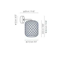 Applique murale, Nans A/02 Outdoor, Brun graphite - Teinte rouge, IP66, LED, dim, 2700K, 1450 lm, Ø29cm, H34,4cm - Bover