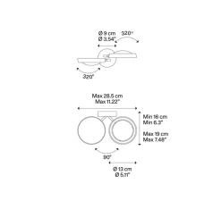 Applique*Lodes Applique murale, Nautilus Double, , LED, 2700K, 1990 lm, L28,5cm, H6cm - champagne