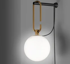 Applique*Artemide Applique murale, NH, , L14cm, H32,6cm - blanc, laiton, noir