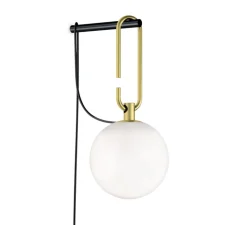 Applique*Artemide Applique murale, NH, , L14cm, H32,6cm - blanc, laiton, noir