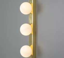 Applique*Mullan Lighting Applique murale, Noelani, laiton poli, verre opalin, IP44, Lcm, H40cm - laiton, verre opalin