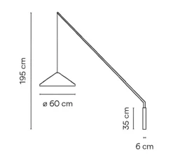 Applique*Vibia Applique murale, North, , LED, dim, 2700K, 1041 lm, Ø60cm, H195cm- bleu ciel