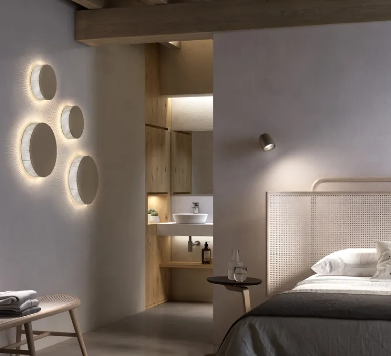 Applique*Bover Applique murale, Nut A/01 Outdoor, , IP66, LED, dim, 2700K, 950 lm, Ø15,5cm, H13,5cm - noir texturé