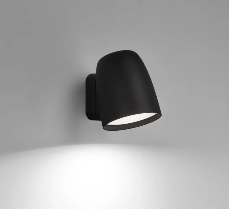 Applique*Bover Applique murale, Nut A/01 Outdoor, , IP66, LED, dim, 2700K, 950 lm, Ø15,5cm, H13,5cm - noir texturé