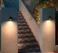 Applique*Bover Applique murale, Nut A/01 sans bouton, , IP54, LED, dim, 2700K, 950 lm, L10cm, H13,5cm - noir