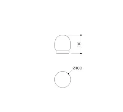 Applique murale, Nuvol Simple, laiton brossé, verre opalin mat, L11cm, H10cm - Contain