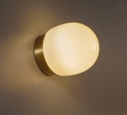 Applique*Contain Applique murale, Nuvol simple, laiton poli, verre opalin, Ø10cm, H11cm - laiton, verre opalin