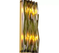 Applique*Eichholtz Applique murale, Nuvola L, , L18cm, H50cm - laiton antique, verre transparent vert