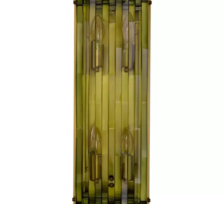 Applique*Eichholtz Applique murale, Nuvola L, , L18cm, H50cm - laiton antique, verre transparent vert