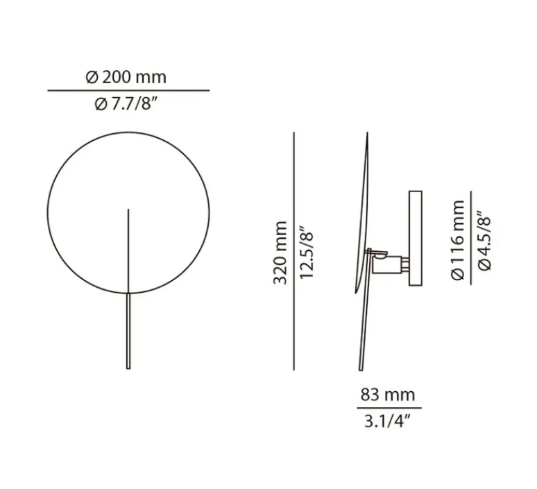 Applique*Estiluz Applique murale, Obs, , LED, dim, 2700K, 1247 lm, L20cm, H29,5cm - blanc