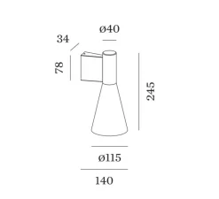 Applique*Wever&Ducré Applique murale, Odrey 1.5, or, L11,5cm, H24,5cm - laiton