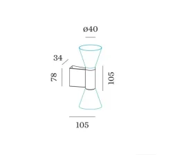 Applique*Wever&Ducré Applique murale, Odrey indoor wall surface 2.0, , L10,5cm, H4cm - Wever & Ducré noir et or