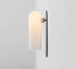 Applique*Schwung Applique murale, Odyssey Large, , L10,5cm, H38cm - opalin et nickel poli