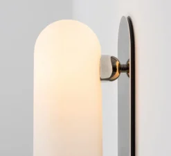 Applique*Schwung Applique murale, Odyssey Large, , L10,5cm, H38cm - opalin et nickel poli