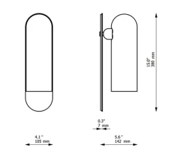 Applique*Schwung Applique murale, Odyssey Large, , L10,5cm, H38cm - opalin et nickel poli