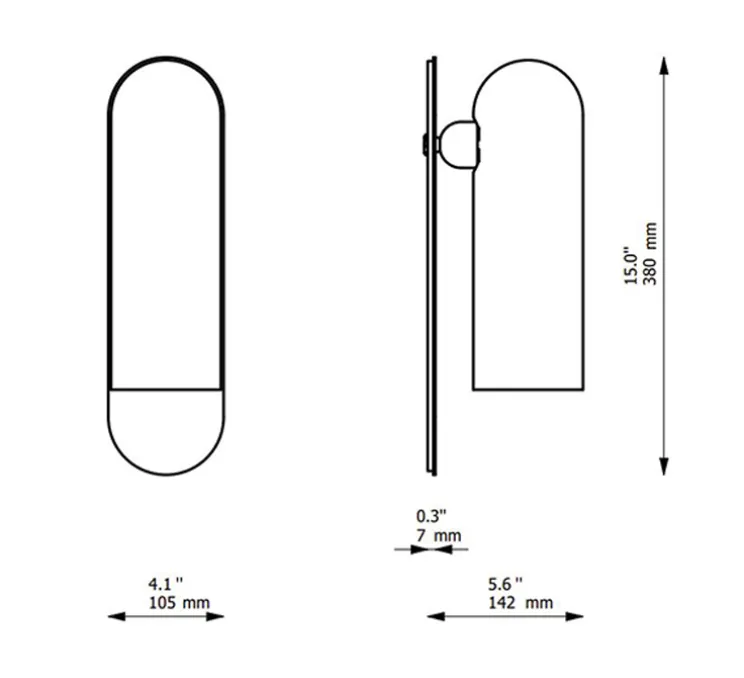 Applique murale, Odyssey Large, opalin et noir, L10,5cm, H38cm - Schwung
