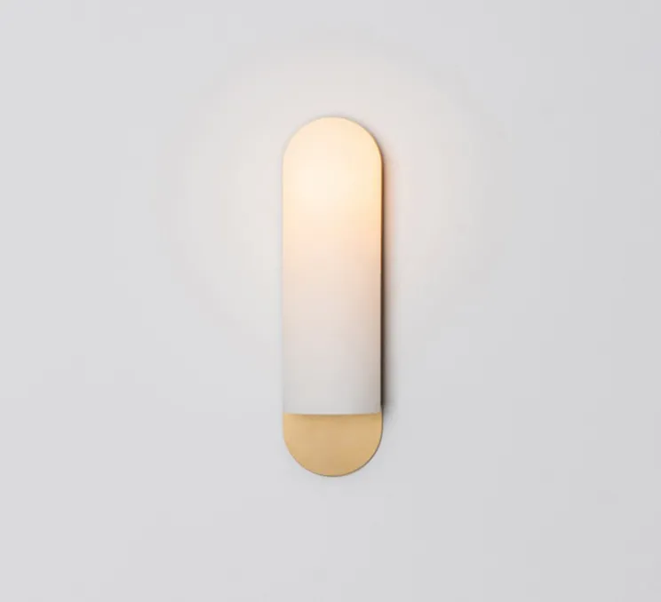 Applique murale, Odyssey Large, opalin et laiton poli, L10,5cm, H38cm - Schwung