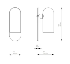 Applique murale, Odyssey Paris, noir, L10,5cm, H30,5cm - Schwung