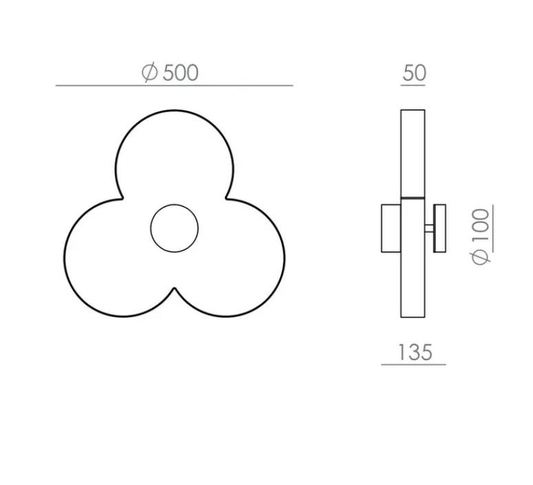 Enfants|Applique*Aromas del Campo Applique murale, Oket, blanc & noir, LED, dim, 2700K, 270 lm, L50cm, H50cm - blanc & noir