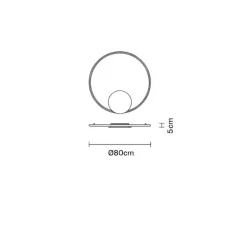 Applique*Fabbian Applique murale, Olympic F45, , LED, 3000k, 4475lm, Ø80cm, L5cm - bronze