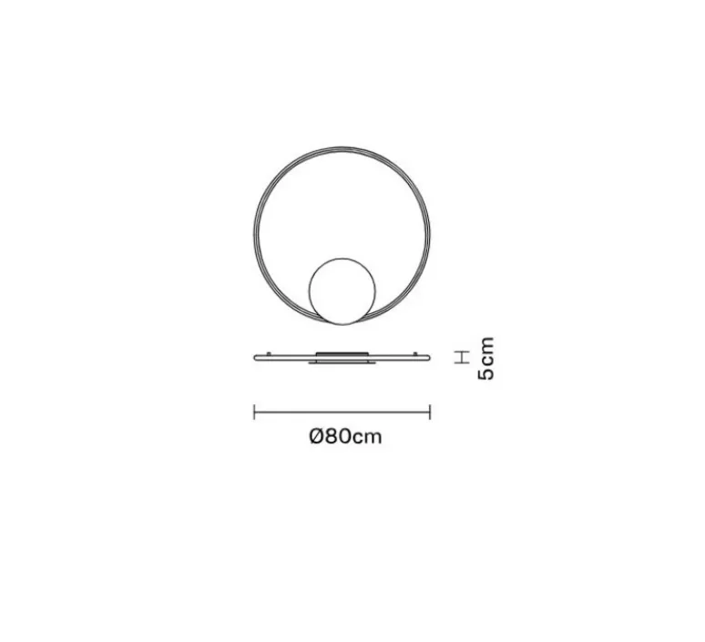 Applique*Fabbian Applique murale, Olympic F45, , LED, 3000k, 4475lm, Ø80cm, L5cm - bronze