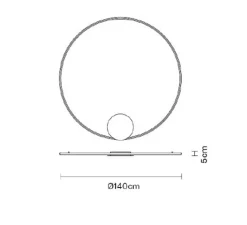 Applique*Fabbian Applique murale, Olympic F45, , IP40,LED, 2700k, Ø140cm, P5cm - bronze