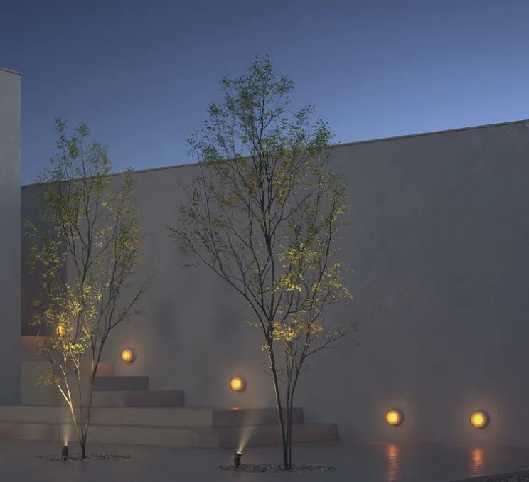 Applique murale, Oma, Ambre, IP65, LED, dim, 3000K, 144 lm, Ø13,4cm, H8,7cm - Beneito Faure