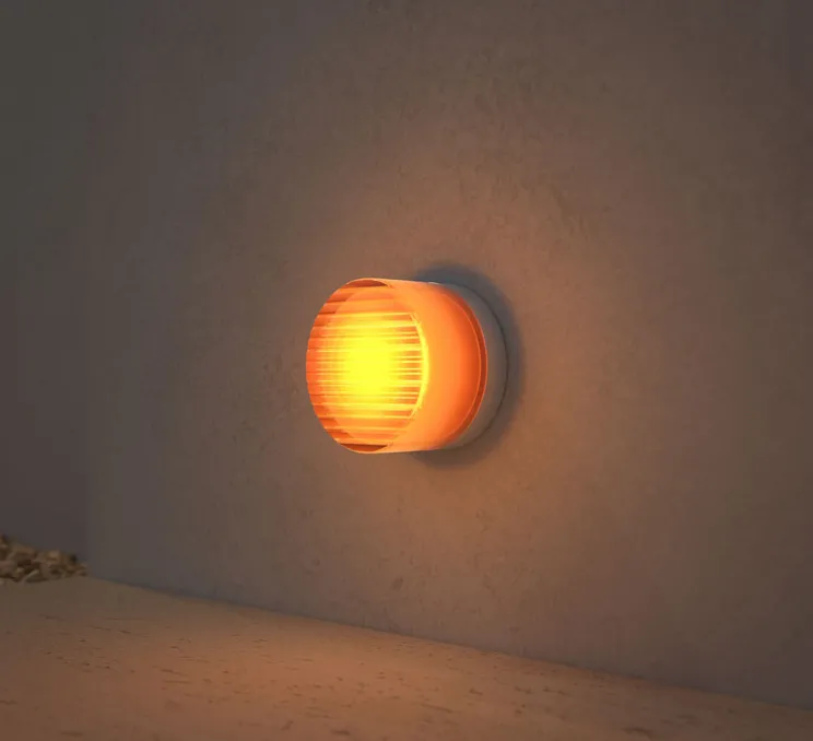 Applique murale, Oma, Ambre, IP65, LED, dim, 3000K, 144 lm, Ø13,4cm, H8,7cm - Beneito Faure