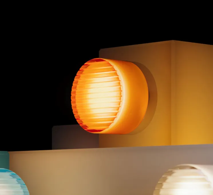 Applique murale, Oma, Ambre, IP65, LED, dim, 3000K, 144 lm, Ø13,4cm, H8,7cm - Beneito Faure