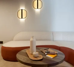 Applique*LZF Applique murale, Omma, , LED, dim, 3000K, 840 lm, L36cm, H36cm - blanc naturel, structure or