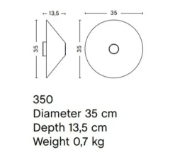 Applique*HAY Applique murale, Ono Flush Mount 350, , IP44, Ø35cm, P13.5cm - blanc