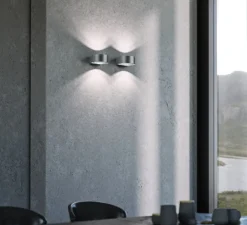 Applique murale, Orbit Wall W2, titanium, IP54, LED, 2700K, 2160 lm, L16,5cm, H5,5cm - Light Point