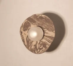 Applique murale, Organic Ceramic 14/16, céramique noir, verre givré, Ø14/16cm, H10cm - Contain